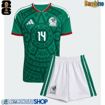Maglie da calcio Messico Erick Sanchez #14 Prima Maglia Bambino Mondiali 2026  Manica Corta (+ Pantaloni corti)